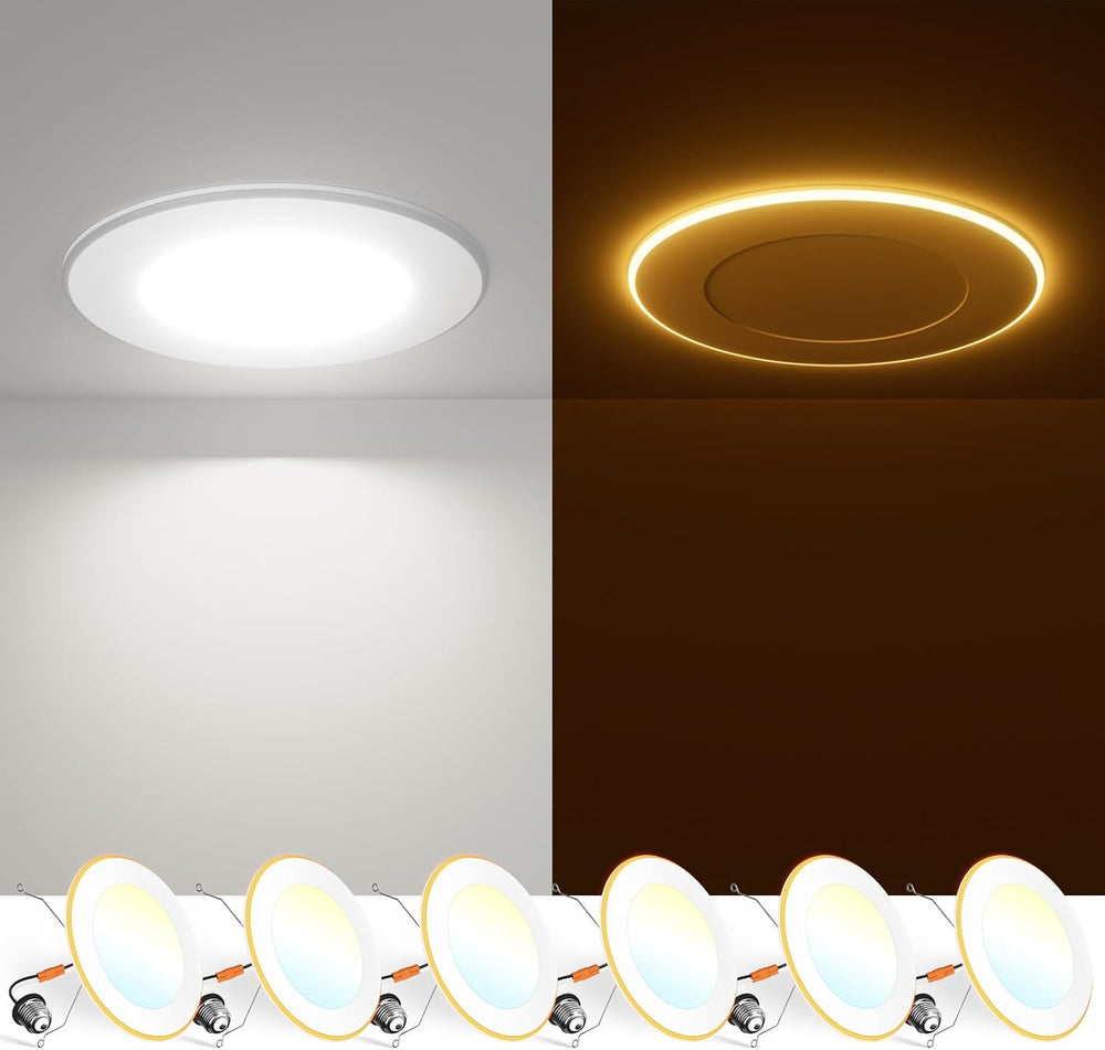 FREELICHT 6 Pack 5/6 Inch 5CCT LED Recessed Lighting with Night Light