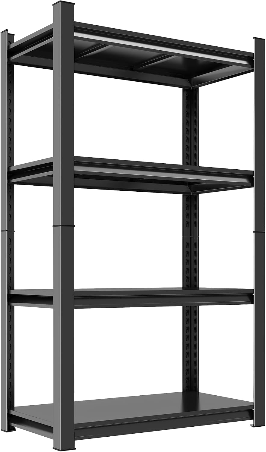 63"H Garage Shelving Heavy Duty Rack, 2400LBS Extra Large Capacity 4 Tie...