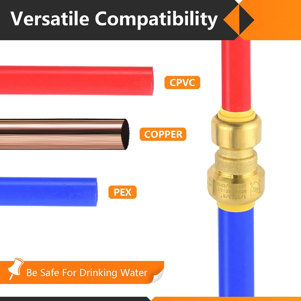 10PC HeSun 1/2" x 3/8" Push to Connect Coupling(PF156-10)
