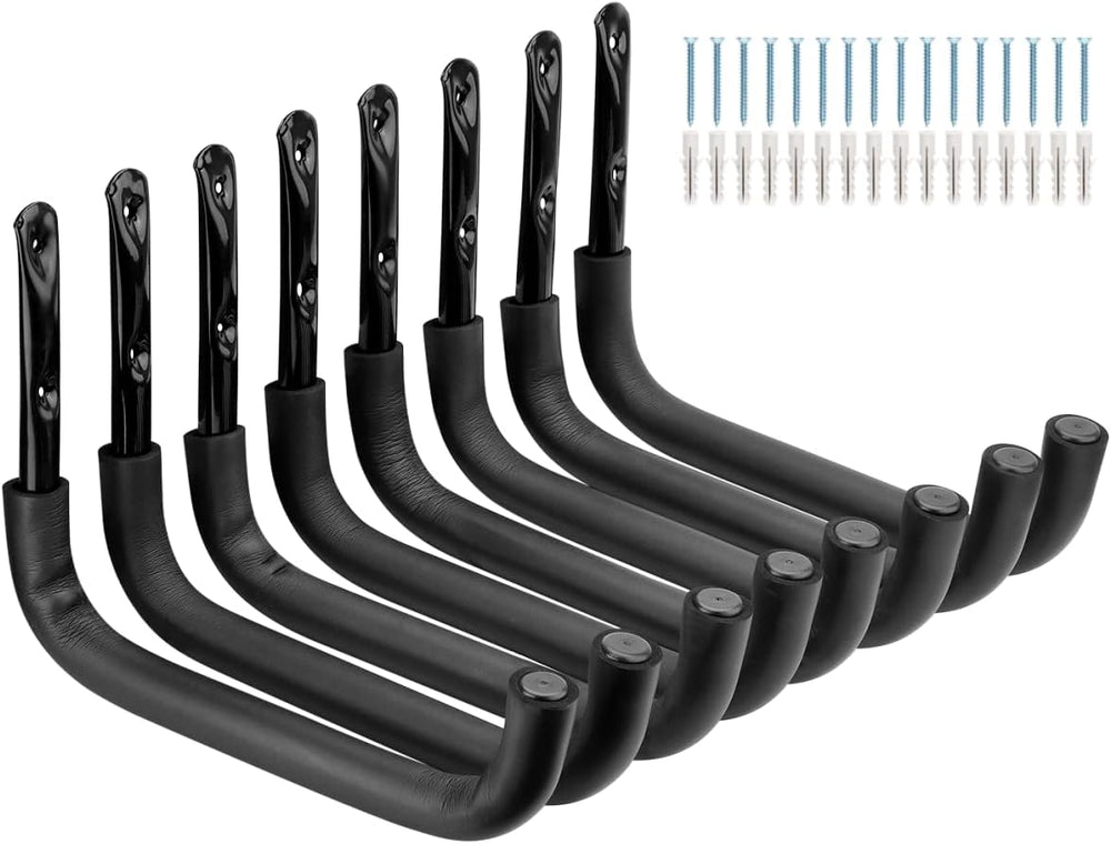 Heavy Duty Garage Storage Hook, 8 Pack Wall Mount Ladder Hooks with 12.7"...