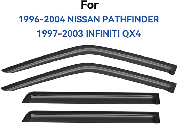 Window Visors Rain Guards for 1996-2004 Nissan Pathfinder, Out-Channel Window
