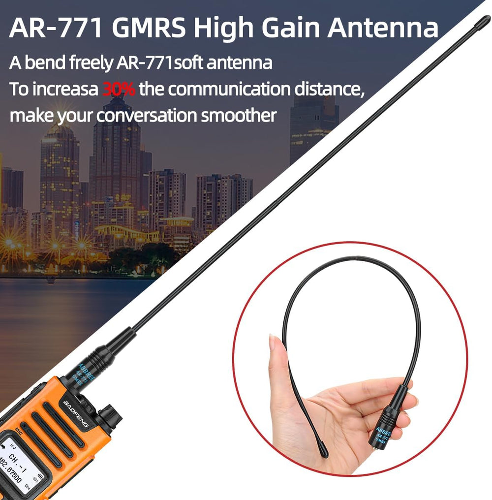 BAOFENG GMRS Handheld Radio GM-15 Pro 8W Rechargeable Long Range Walkie Talki...