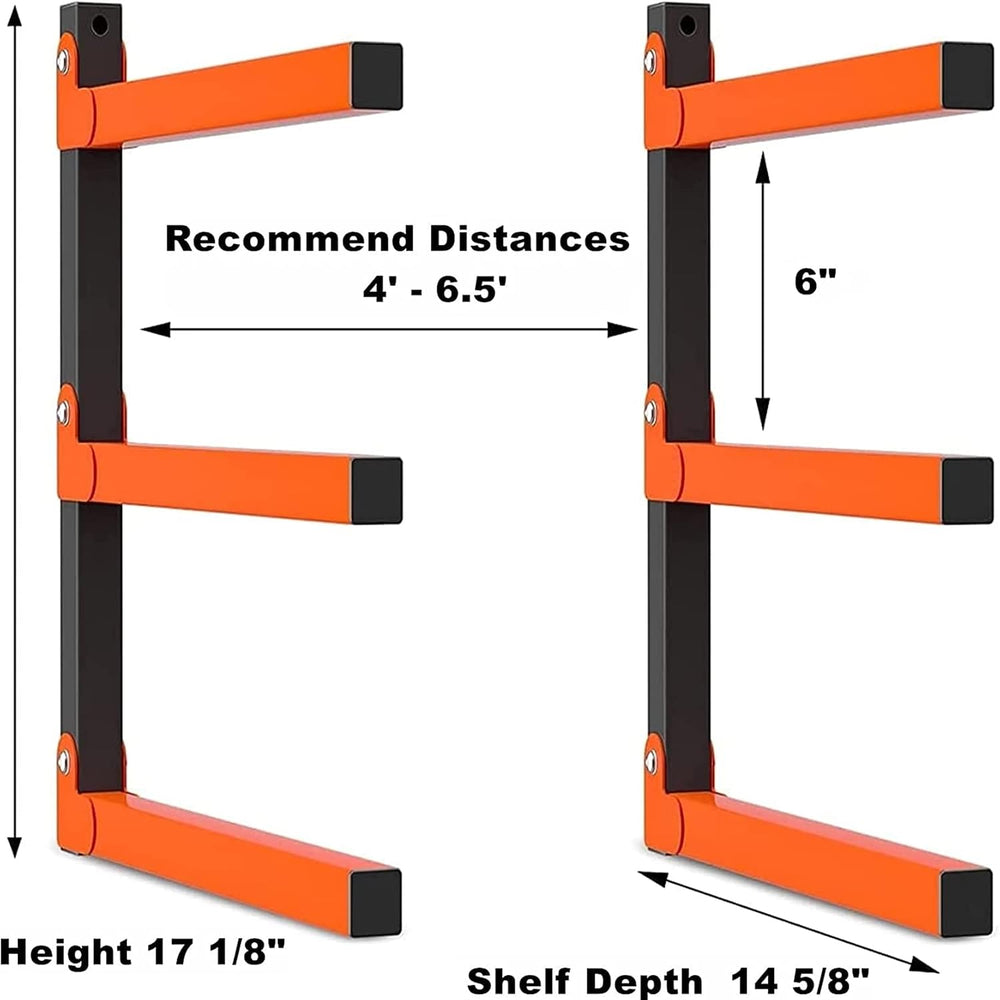 WALMANN Lumber Storage Rack for Garage, Wall Mount Heavy Duty Lumber Racks