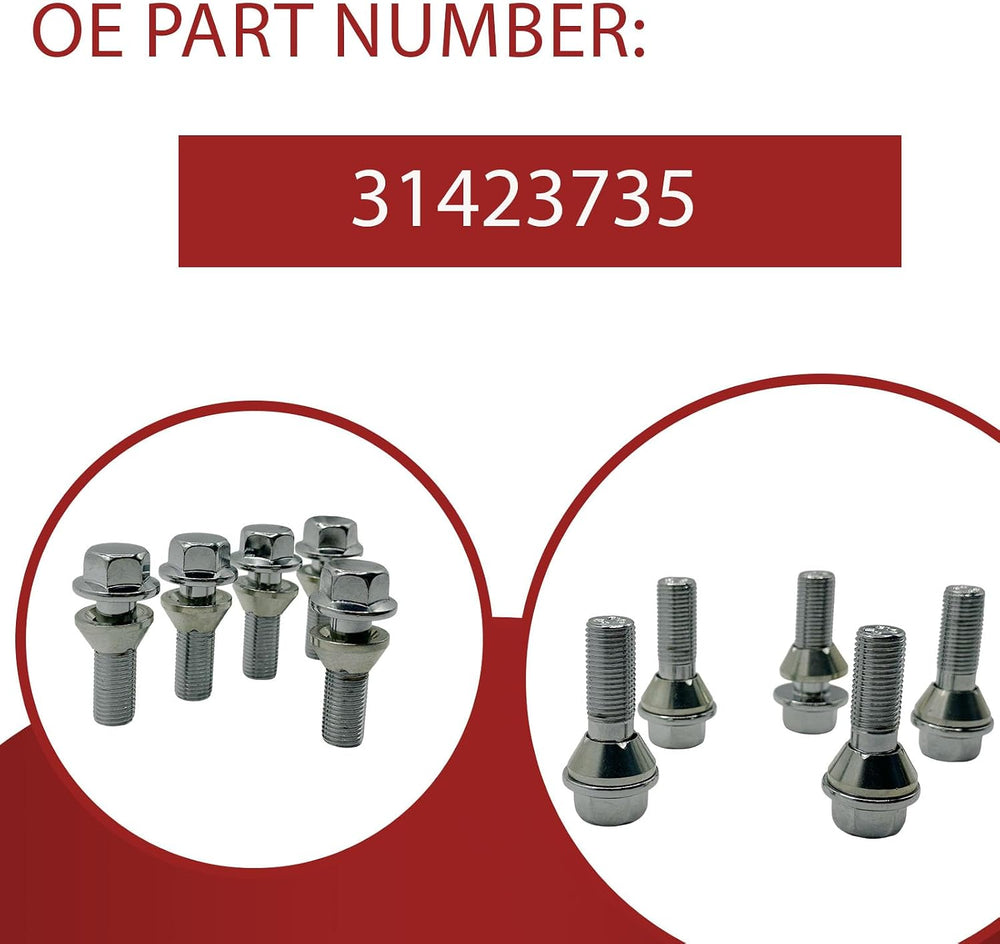 5Pcs M14x1.5 Wheel Lug Stud Bolts for Volvo XC60 V60 S80 31423735 | for Volvo...