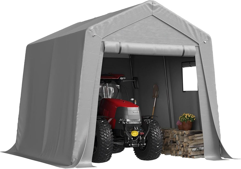 Aoxun 10x10 FT Outdoor Portable Storage Shed Tent for Motorcycle,Gray