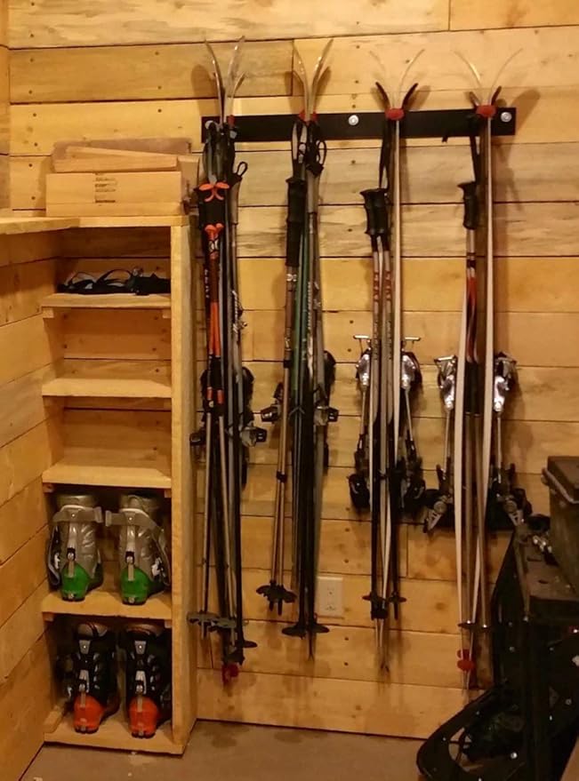 StoreYourBoard Ski Wall Storage Rack – Ski Rack Wall Mount Holds 8 Pairs