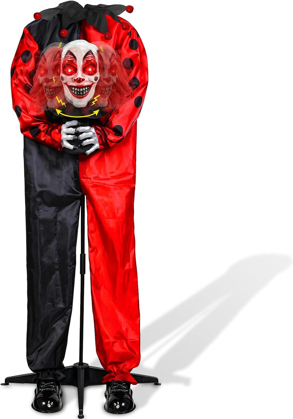 60" Halloween Animatronic Standing Talking Clown Yard Decorations Outdoor