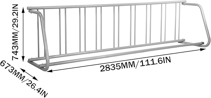 BestEquip 111" Length Floor Bike Rack, 9 Holders All-Steel Grid Bike Rack