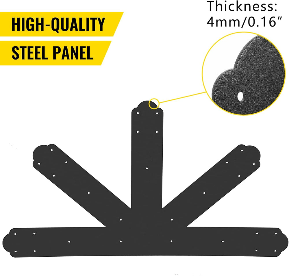 VEVOR Gable Plate, Black Powder-Coated Truss Connector Plates, 12:12 Pitch Ga...