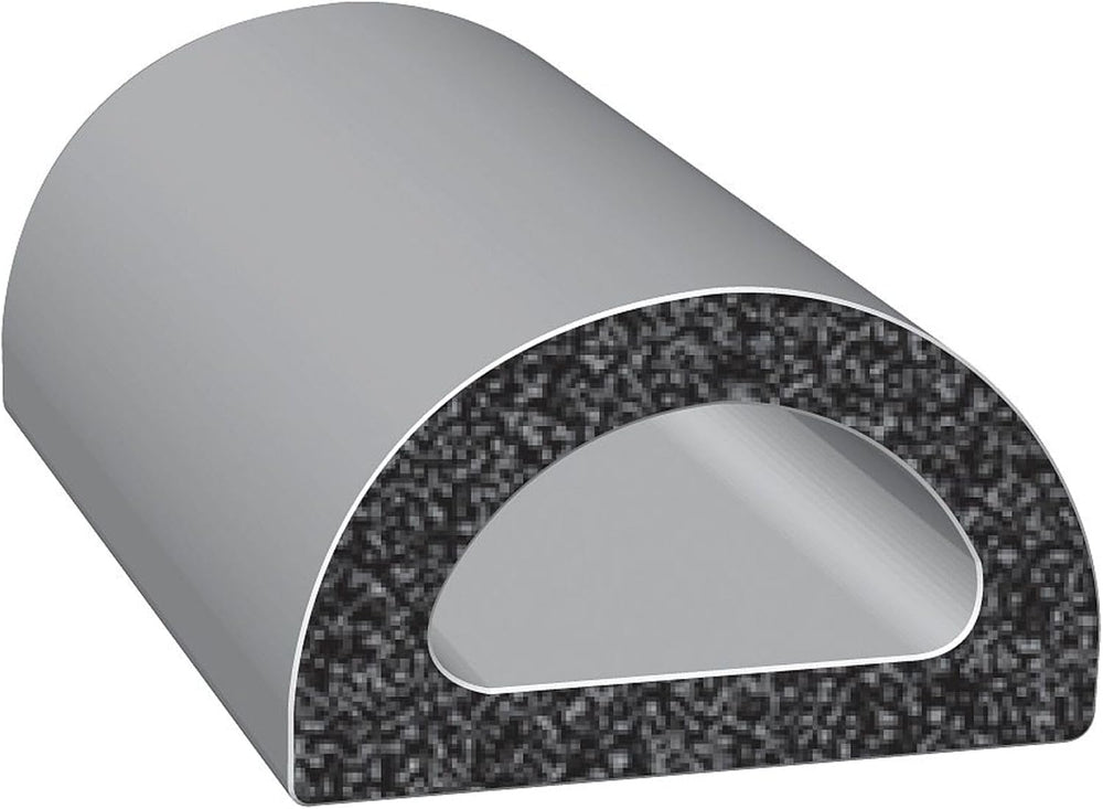 TRIM-LOK D-Shaped Rubber Seal with 3M Bonded Tape, 0.562-Inch Height, 0.75-In...