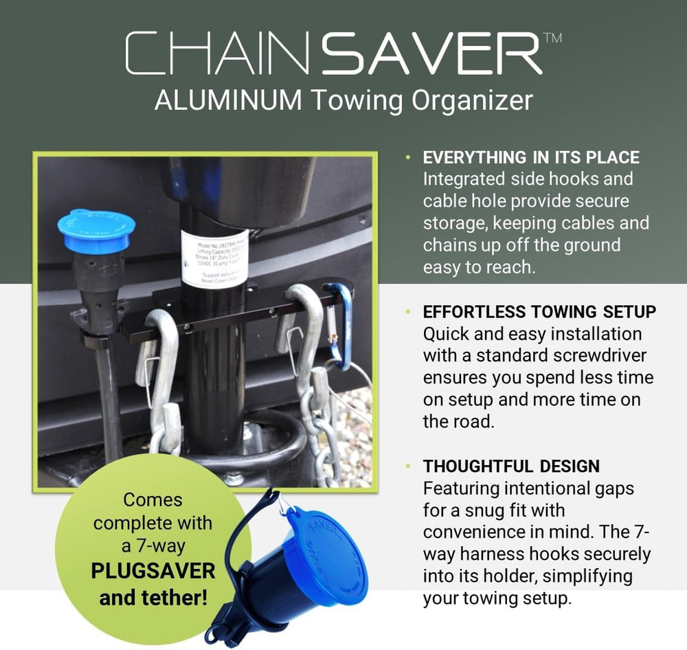 GR Innovations Chain Saver with PlugSaver and Tether | Black Anodized Aluminu...
