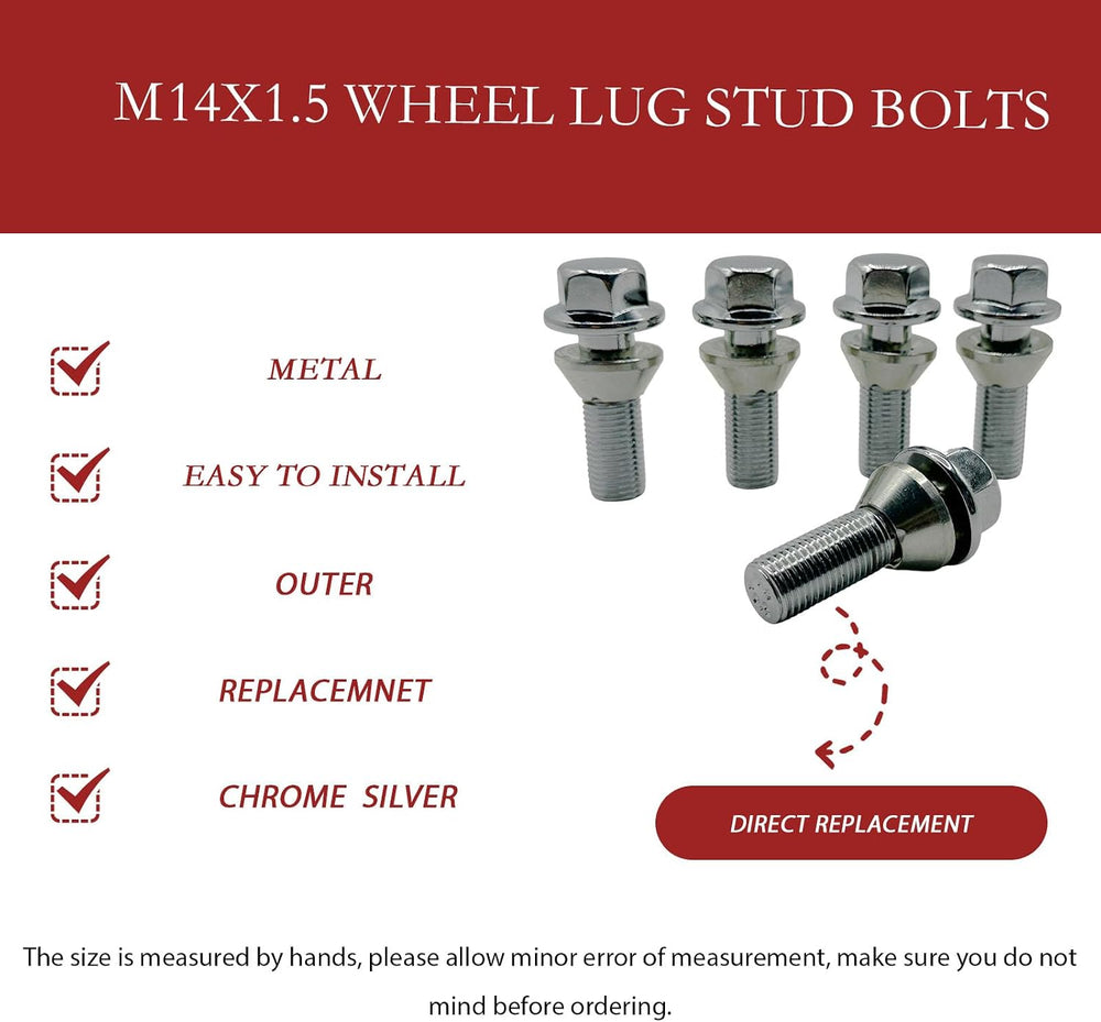 5Pcs M14x1.5 Wheel Lug Stud Bolts for Volvo XC60 V60 S80 31423735 | for Volvo...