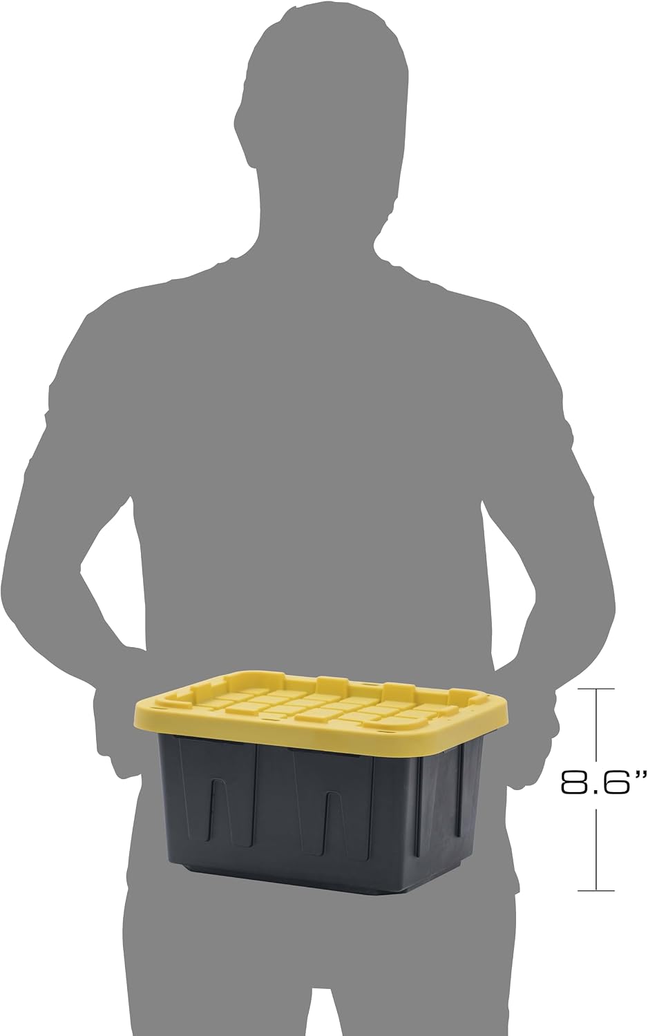 BLACK & YELLOW 5-Gallon Stackable Plastic Storage Bins with Lids, 6 Pack