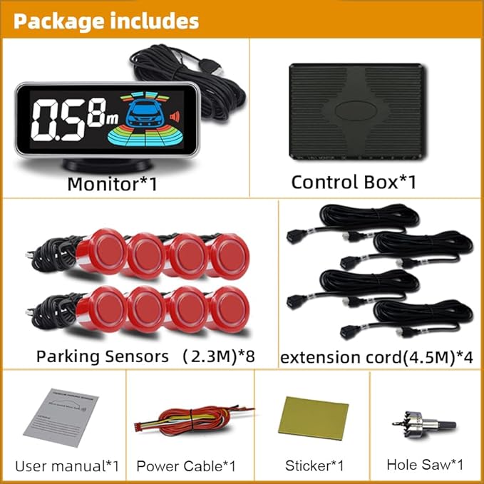 Car Parking Sensors Kit Reverse Parktronic System Auto Electronics Vehicle