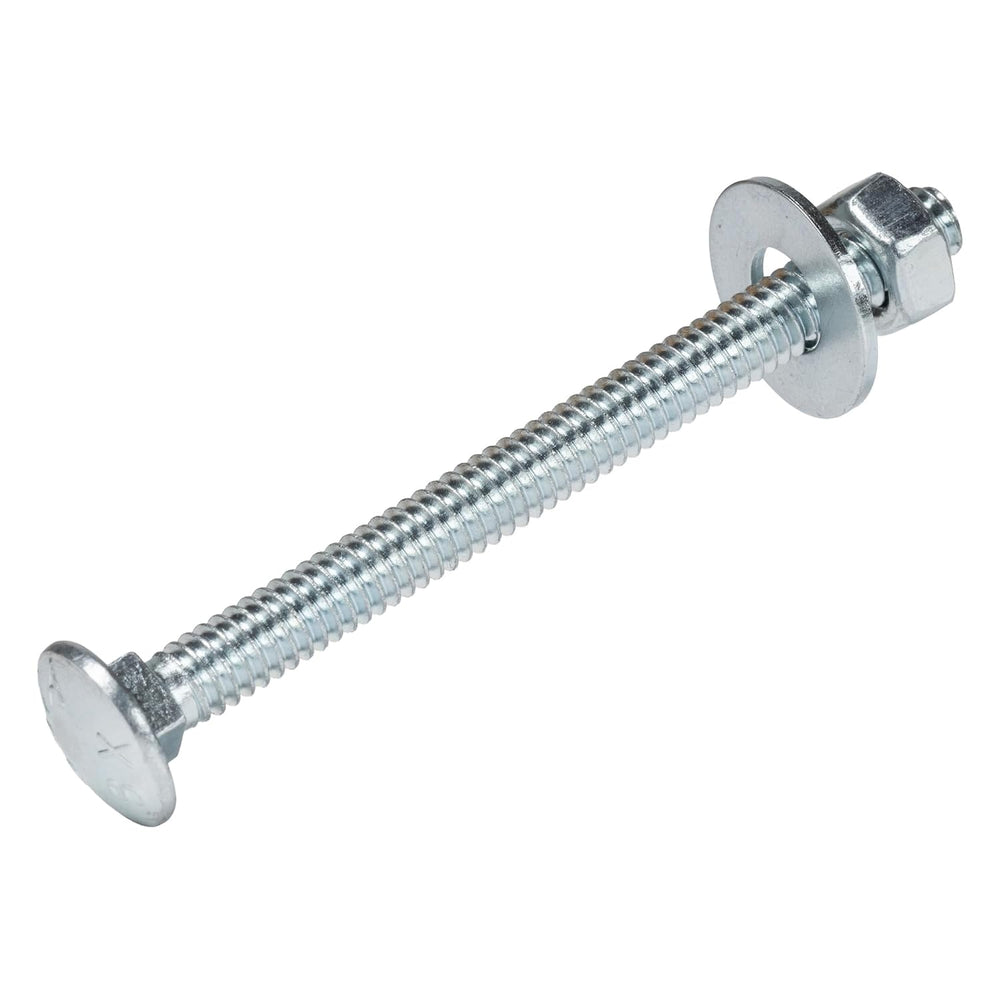 1/4" x 3" (100 Pack) Zinc Carriage Bolt Kit, Grade 307A by Makers Bolt