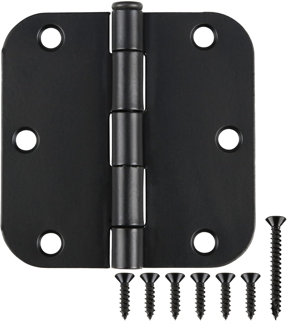 42 Pack Matte Black Door Hinges 3.5 Inch 5/8" Radius, Interior 3 1/2&quo...