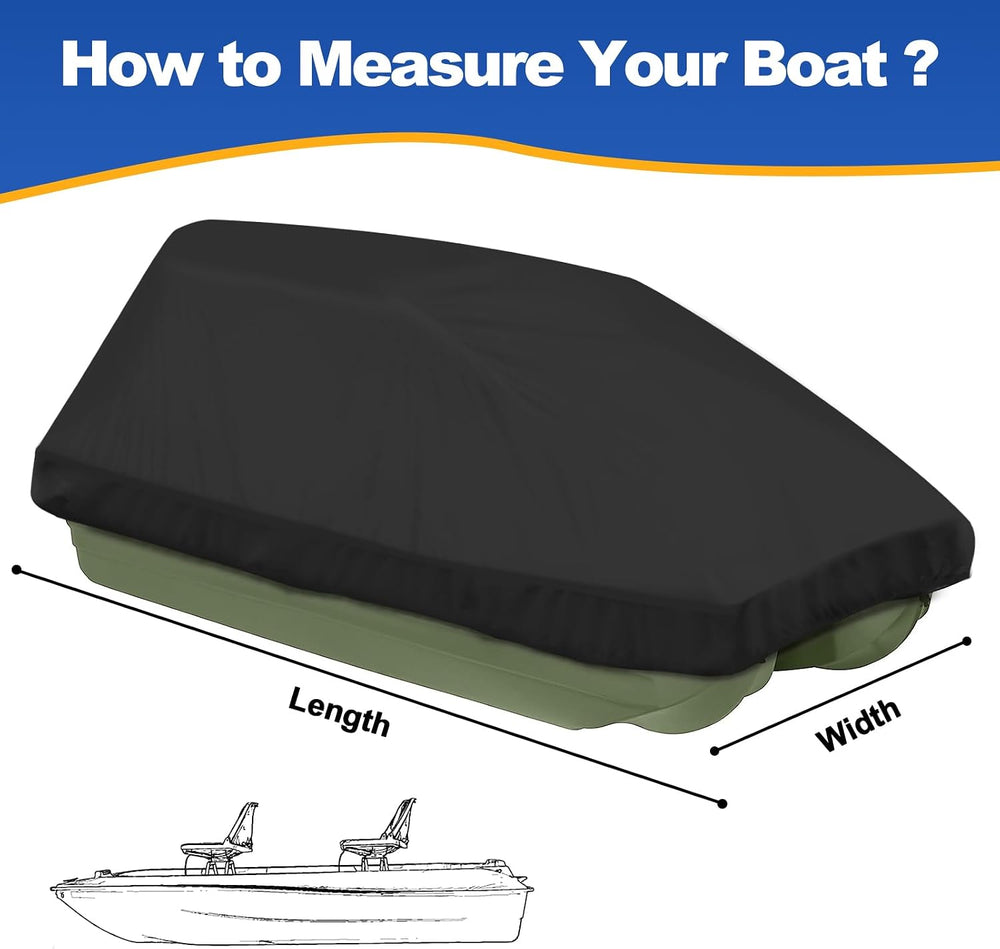 Pond Boat Cover for 8-10 ft Pond Prowler,Pelican Bass Raider,Black