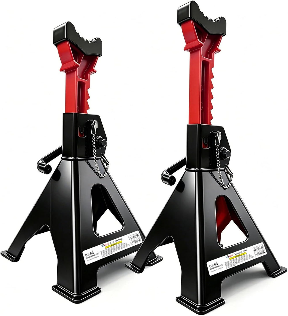 3 Ton Jack Stands (6,600 lbs) - Heavy Duty Car Jack Stand with Double Pin Loc...