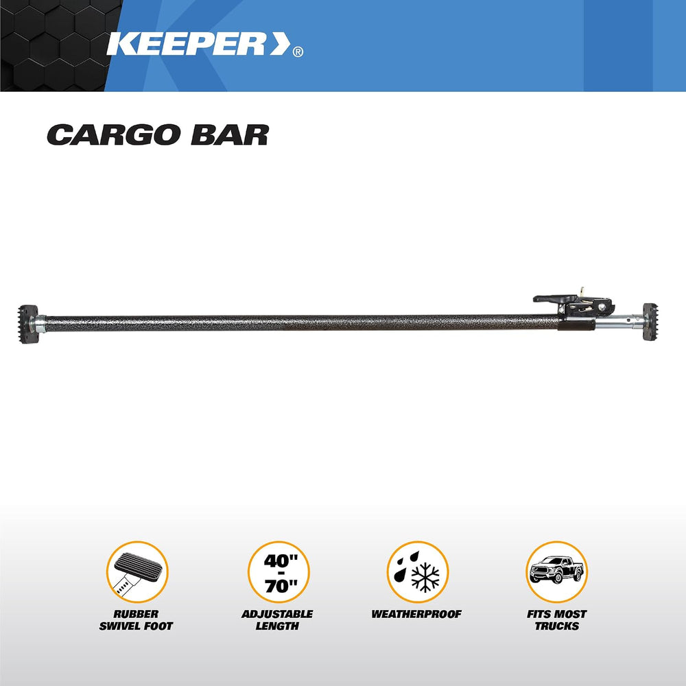 Keeper Adjustable Cargo Bar for Pickup Truck Bed, Ratcheting Cargo Bar, Ideal...