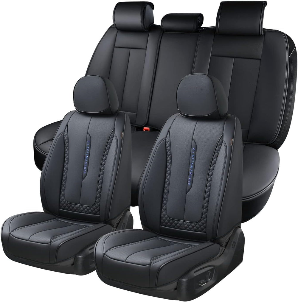 Coverado Car Seat Cover Full Set, Black Seat Covers Front Seats Back Seat Cov...