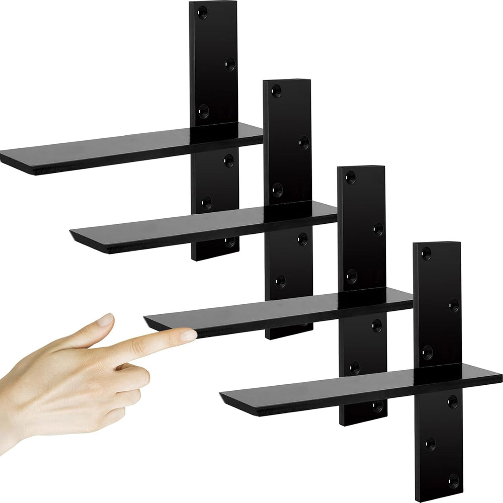 3/8" Thick Heavy-Duty Floating Shower Bench Brackets - 12" L x 2.5&...