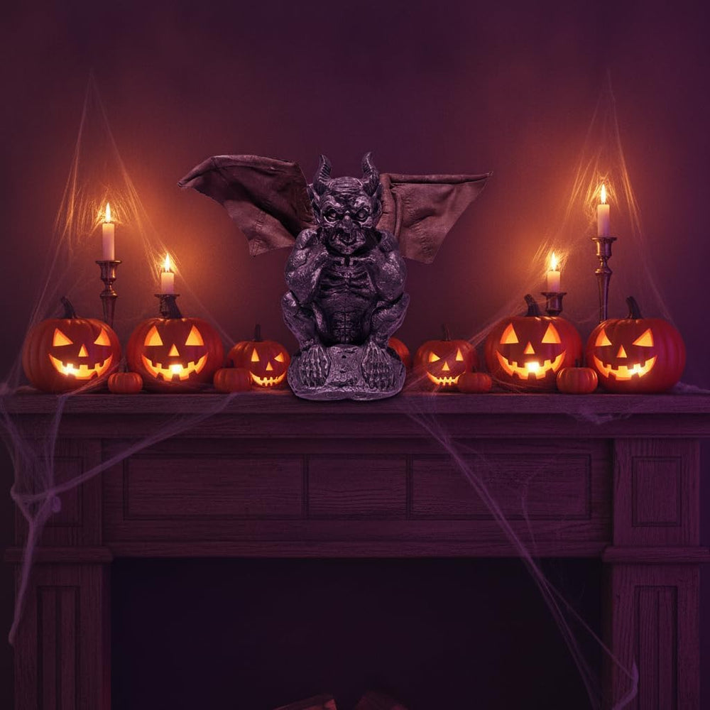 Hand-Painted Resin Halloween RIP Tombstone, Battery-Operated Horror Decor