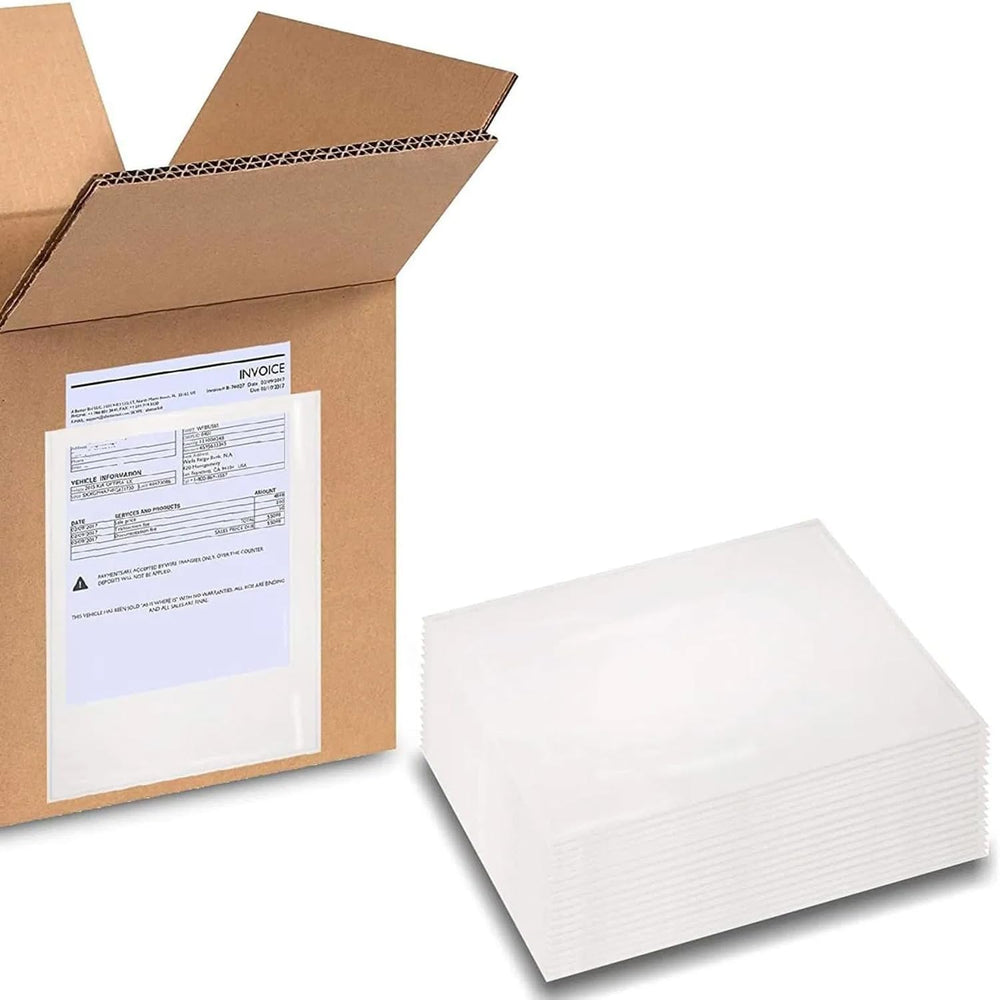 PSBM 500 PCS 10 x 12 Inch Clear Blank Packing List Envelopes, Shipping Docume...