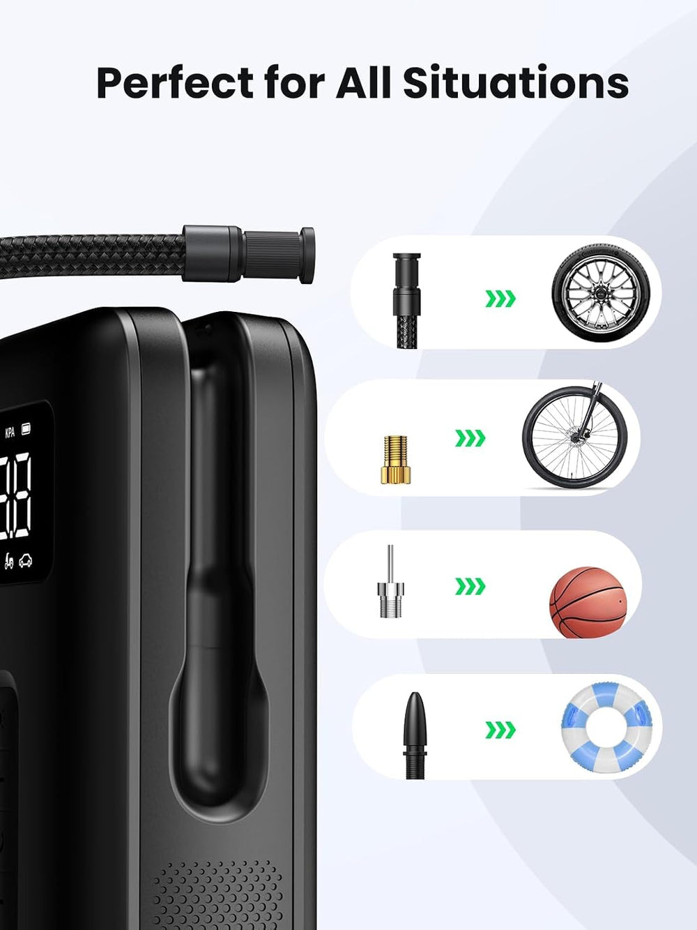 UGREEN Tire Inflator Portable Air Compressor 150PSI Air Pump with Battery LED...