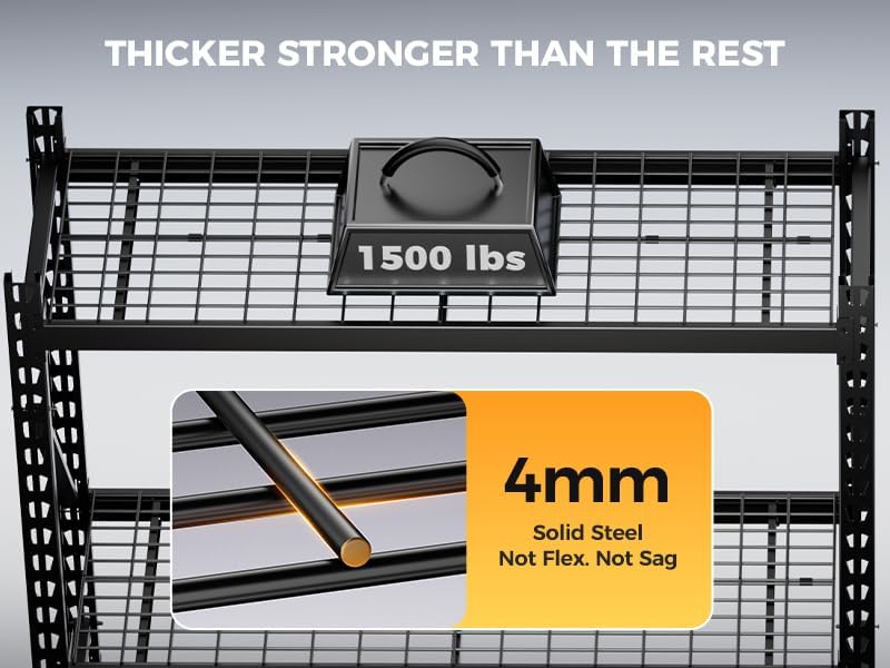 CAMMOO 6000LBS Heavy Duty Storage Shelves, 72''W x 24''D x 72...