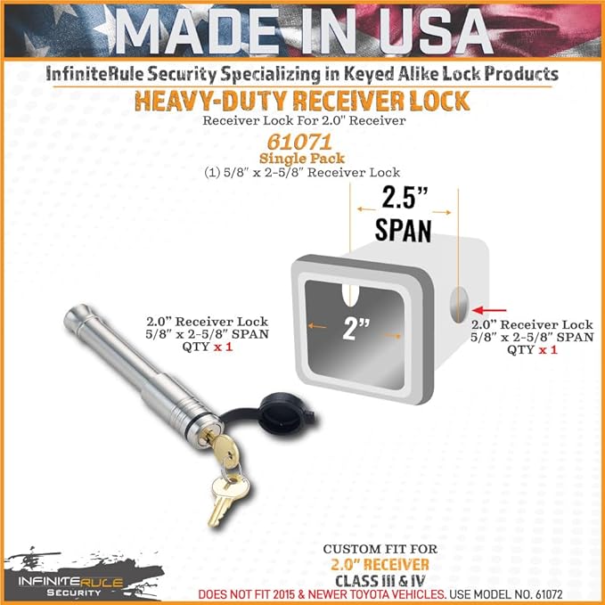 61071 | Receiver Lock for 2" Receiver