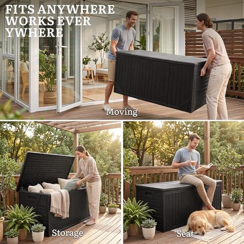 YITAHOME 300 Gallon Extra Large Double-Wall Outdoor Storage Box, Waterproof