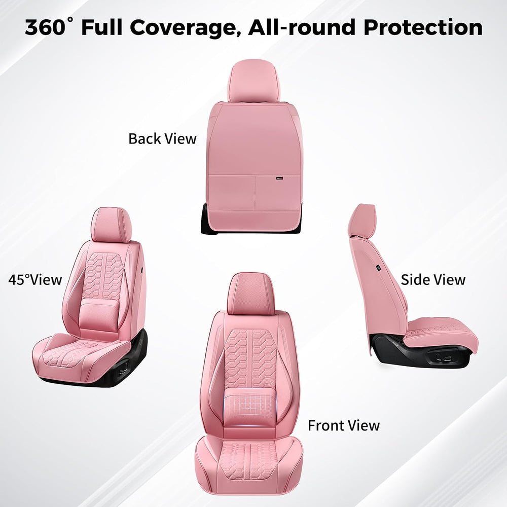 Huidasource Pink Car Seat Covers Full Set, Car Seat Covers Front and Rear Sea...