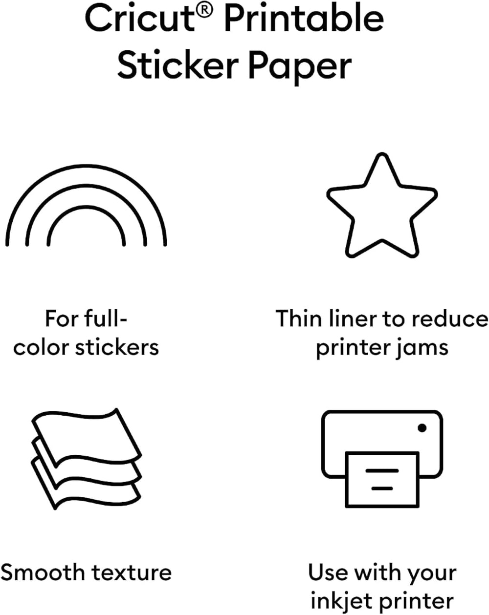 Cricut Sticker Paper (50 White Sheets, 8.5x11)