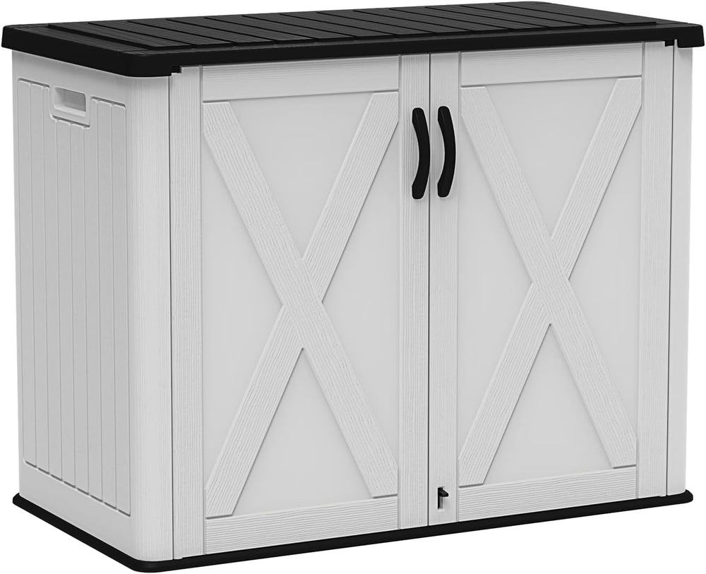 Devoko 26 Cu Ft Resin Outdoor Storage Cabinet, White
