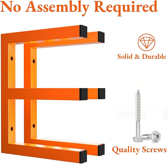 Lumber Storage Rack Wall Mount, Heavy Duty Metal Wood Organizer
