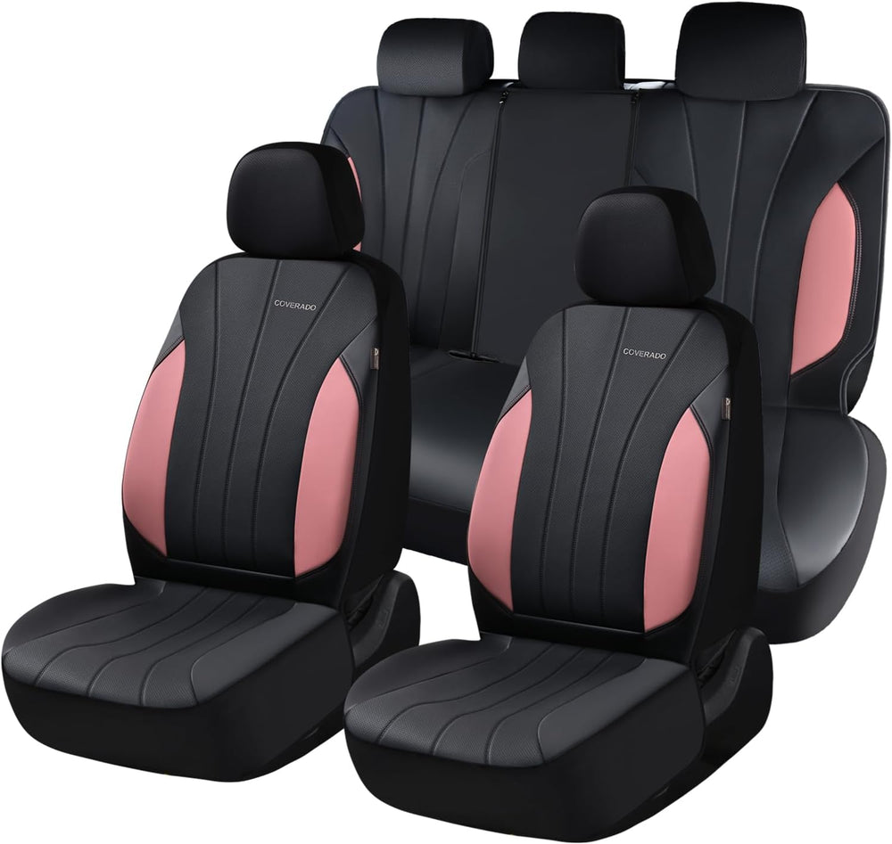 Coverado Automotive Car Seat Covers, Luxury Seat Covers Full Set, Leather Car...