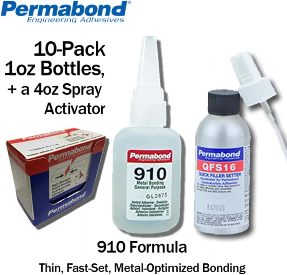 Permabond 910 (1oz Bottle) Instant Adhesive-Fast-Set Low Viscosity Thin Metal...
