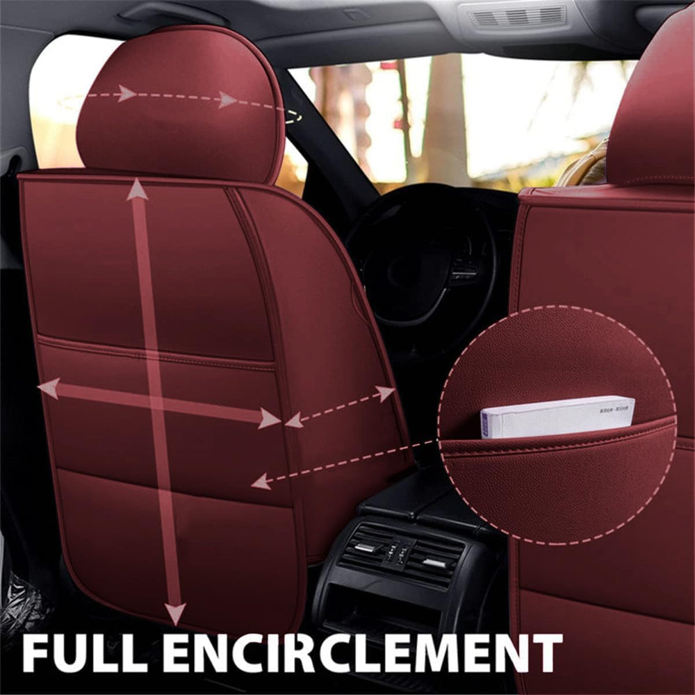 SanQing Car Seat Covers Full Set,Universal PU Leather Auto Seat Protectors