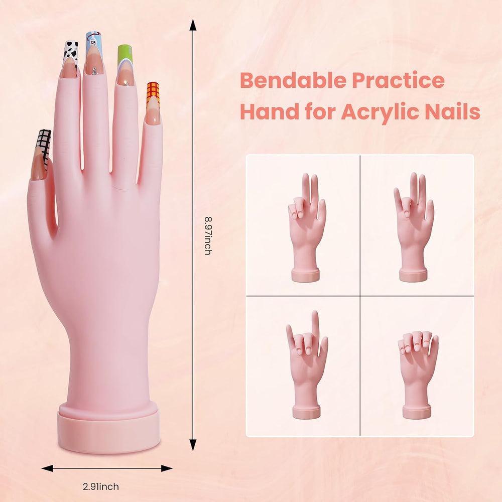 Nail Kit for Beginners with Everything, Practice Hand & Storage Gift Bag