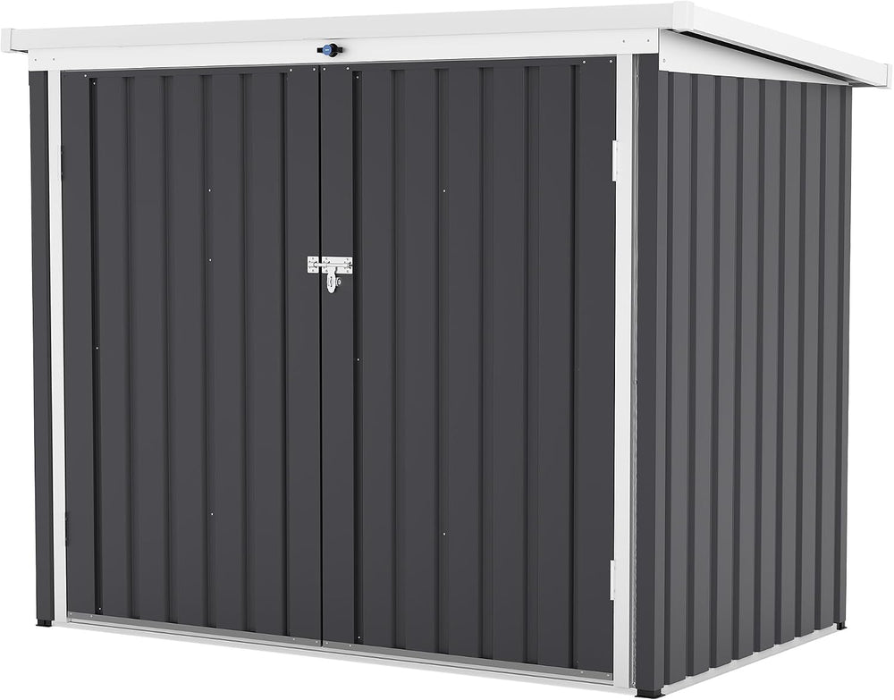 Garvee Outdoor Trash Storage Shed– 5.8x3.3 FT, Lock Latch, Sloped Roof
