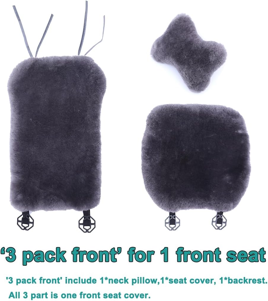Fuzzy Sheepskin Car Seat Cover for Soft Fur Genuine Wool Cushion