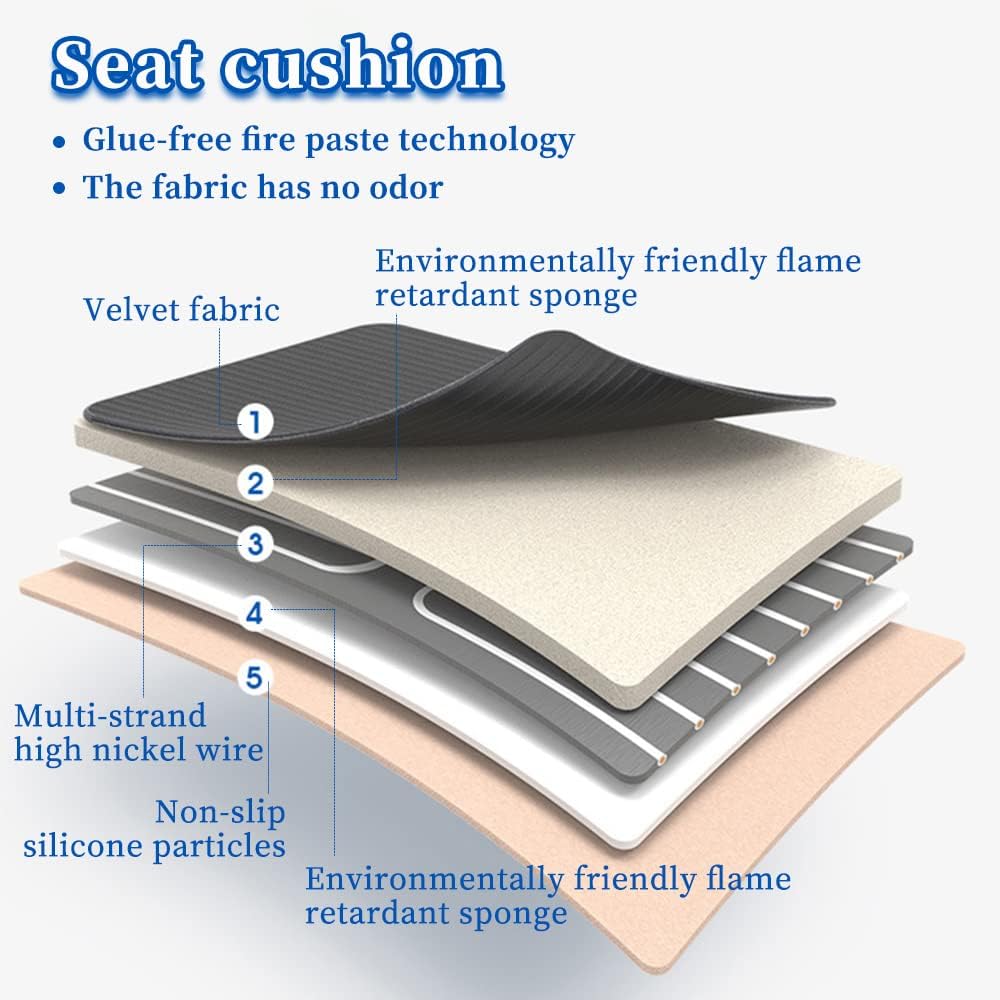 SriGM Car Seat Cushion Chair Cushion Auto Seat Cushion for Car Velour Pad