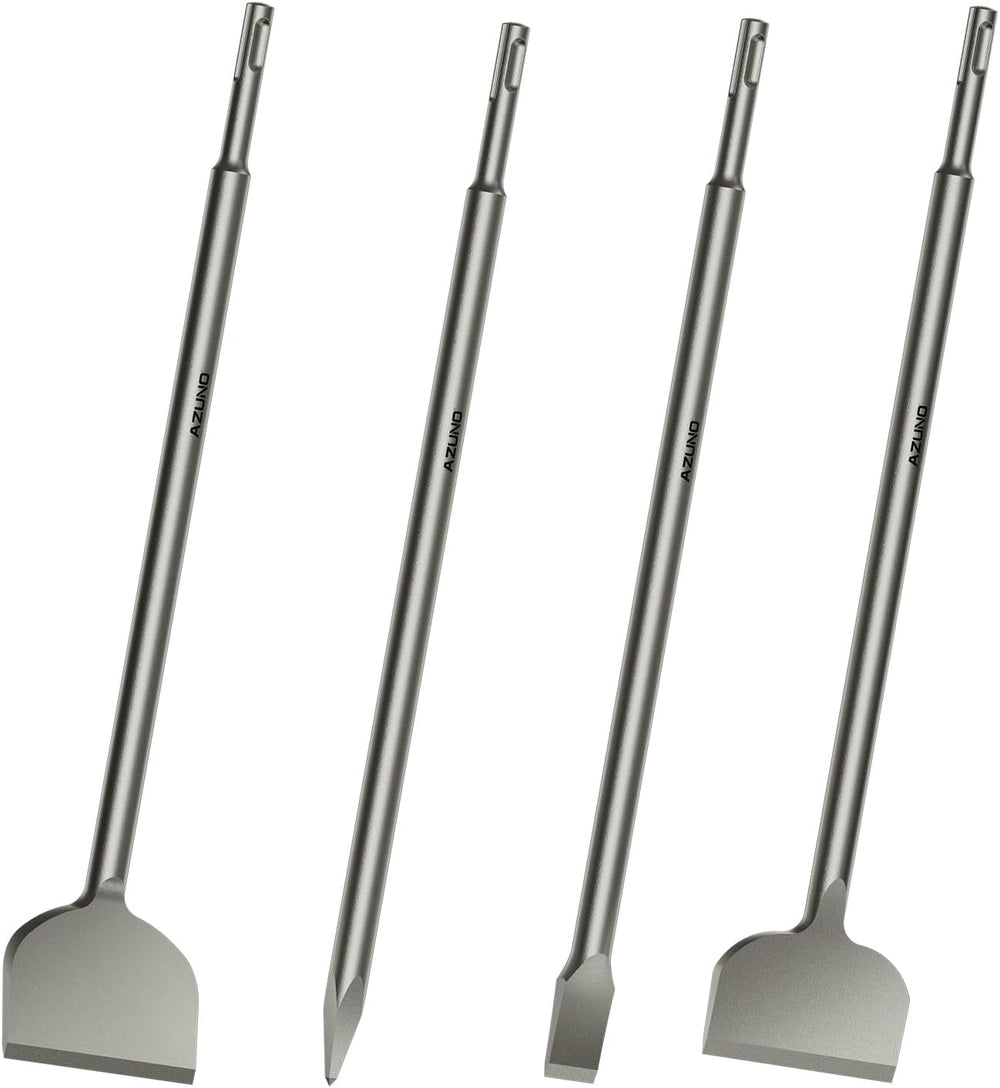 4PCS SDS Plus Chisel Bit Set, 16" Point & Flat Scaling Chisels