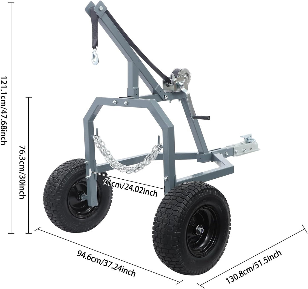 Log Skidding Arch, 24in Diameter 1600lbs Capacity ATV Trailer, Ball-Type Trai...