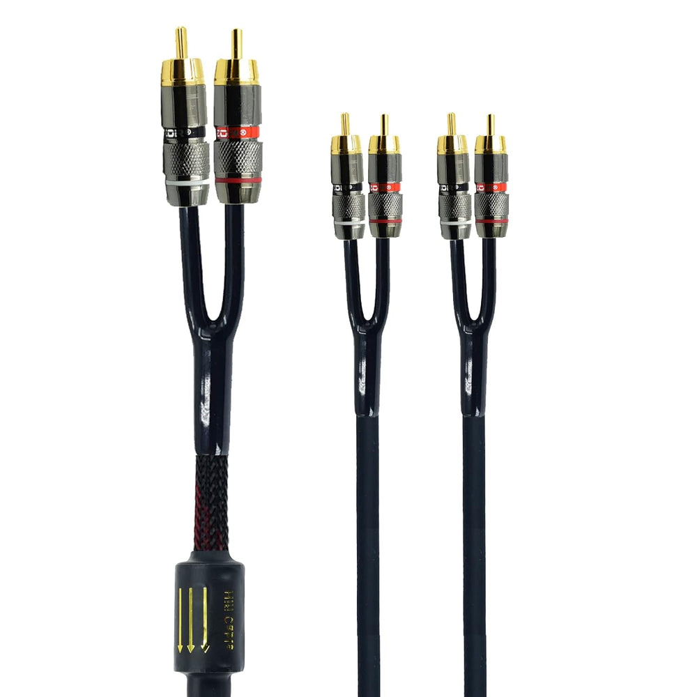 Arklove 10ft Shielded RCA Plug Splitter Stereo Audio Video Cable 2 Male to 4 ...