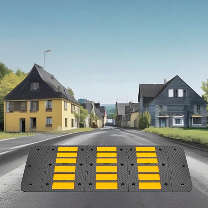 Speed Bumps for Driveway 35"x20"x2" Flexible Installation Conn...