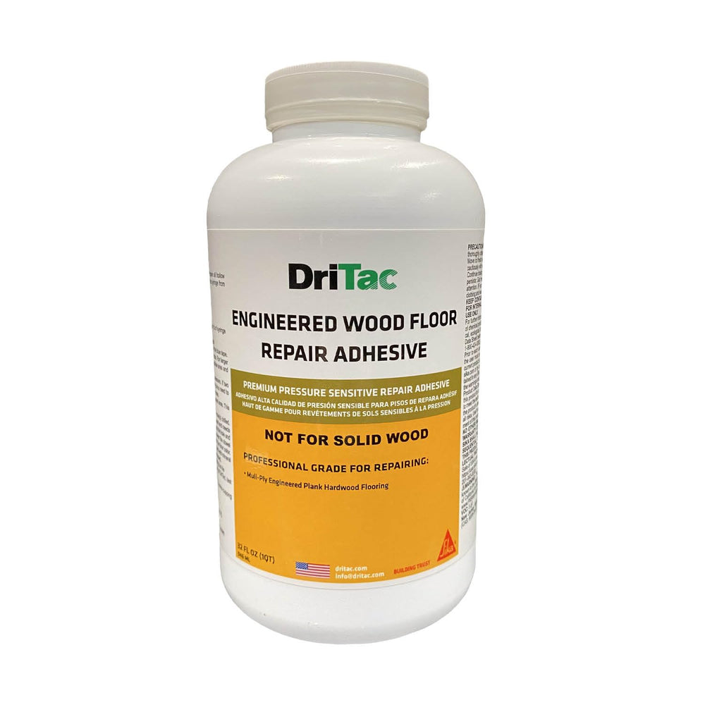 SIKA DriTac Professional Wood Floor Repair Adhesive, White, 1 qt Bottle