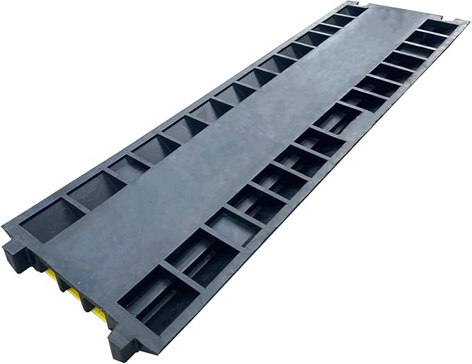 2 Pack Rubber Cable Ramp Hose Cable Protector Ramp 3 Channel 22000Lbs Load
