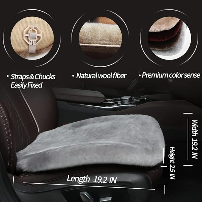 LLB Genuine Sheepskin Car Seat Cushion Seat Covers (2 Pcs)
