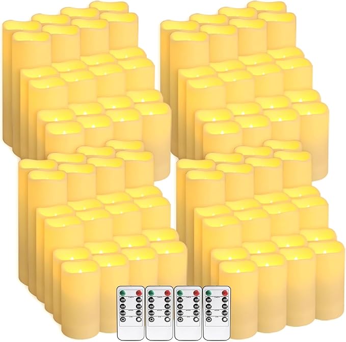 Set of 96 Waterproof Outdoor Flameless Candles, LED Candles with 4 Remote and...